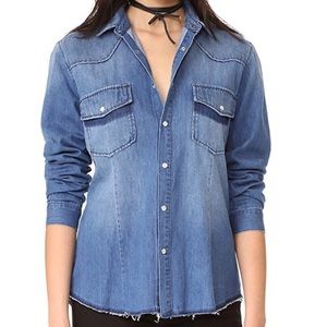 FRAME  Frayed Denim Shirt